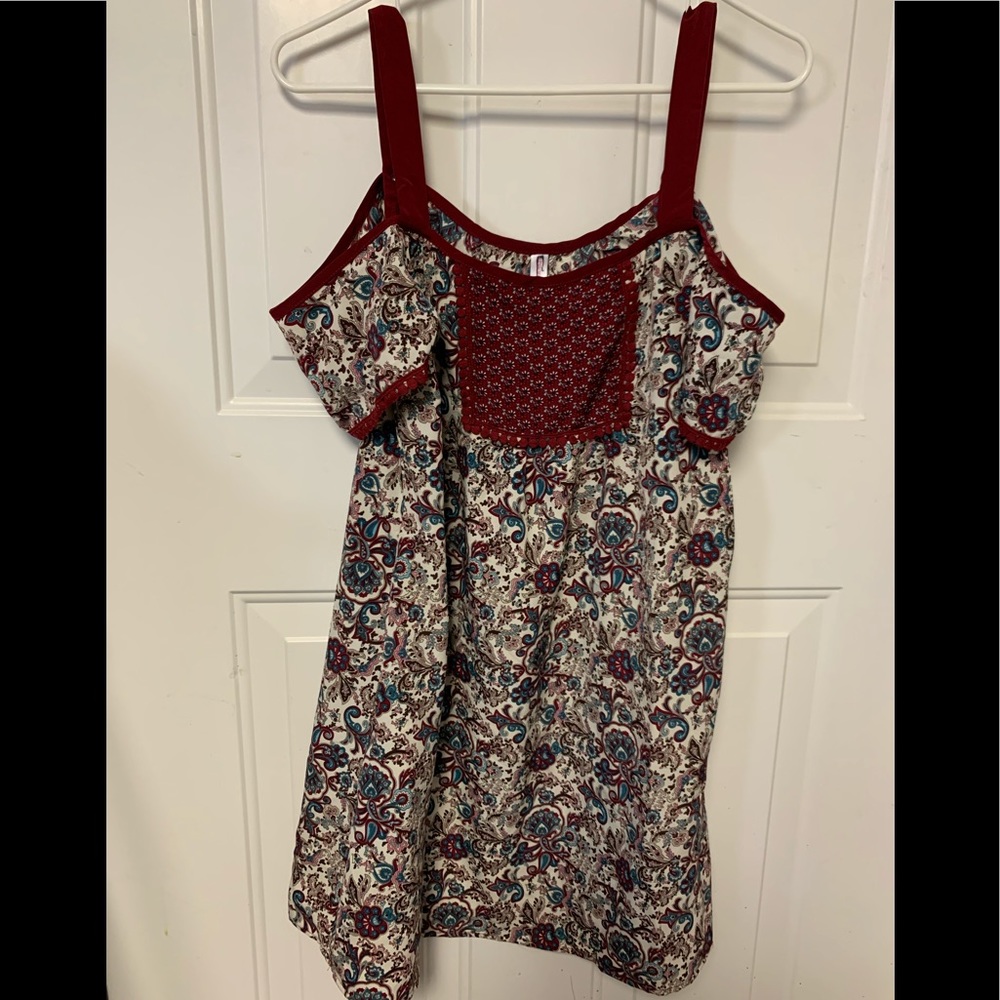 Xhilaration Womens Paisley Print Cold Shoulder Tunic Top & Adjustable Straps M